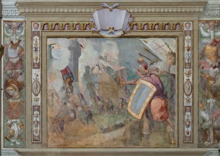 Medici Villa La Petraia, courtyard: “The Capture of Jerusalem”, one of the panels from the cycle of
