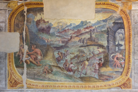 Clusone, Palazzo Comunale (Town Hall), built in the XI and XII century), the small loggia: a