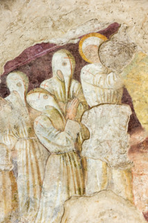 Clusone, Oratorio dei Disciplini o di San Bernardino, facciata: affreschi  "Trionfo della Morte"
