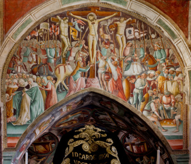 Clusone, Oratory of Disciplini or St. Bernardino, interior, frescoes representing the life of