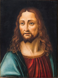 Bergamo, Museo Bernareggi: "Volto del Redentore", di Marco d'Oggiono (1475 -1530)