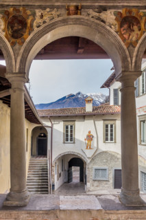 Clusone, Palazzo Comunale (Town Hall), built in the XI and XII century): the small loggia with