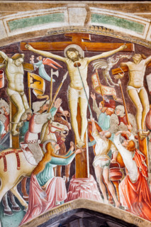 Clusone, Oratory of Disciplini or St. Bernardino, interior, frescoes representing the life of