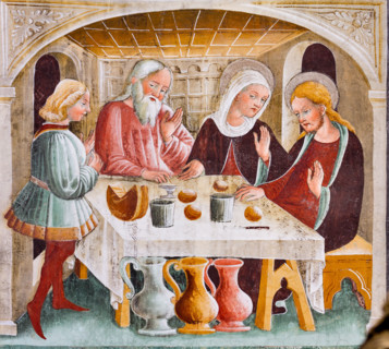 Clusone, Oratory of Disciplini or St. Bernardino, interior, frescoes representing the life of