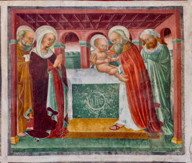 Oratorio dei Disciplini o di San Bernardino, interno: affresco del 1471 del ciclo "Vita di Ges?",