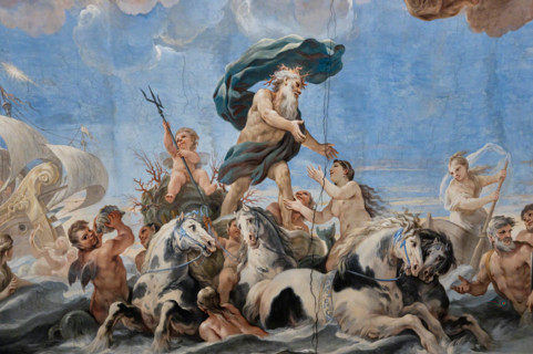 Palazzo Medici Riccardi, Galleria degli specchi (o Sala Luca Giordano): “Nettuno e Anfitrite”,