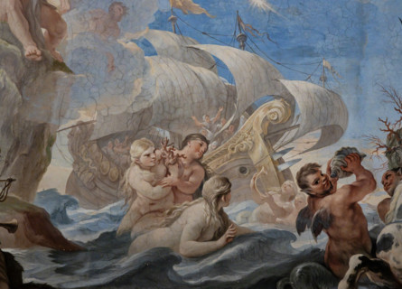 Palazzo Medici Riccardi, Galleria degli specchi (o Sala Luca Giordano): “Nettuno e Anfitrite”,