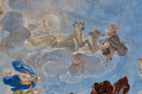 Palazzo Medici Riccardi, Galleria degli specchi (o Sala Luca Giordano): “Il carro della Luna”,