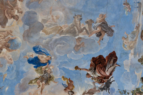 Palazzo Medici Riccardi, Galleria degli specchi (o Sala Luca Giordano): “Il carro della Luna”,