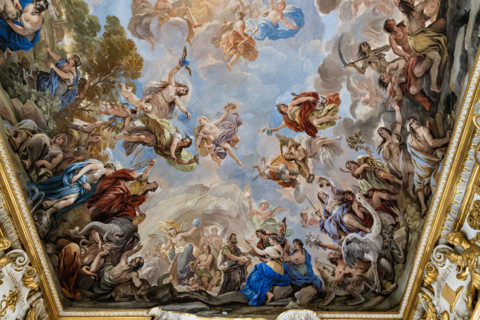 Palazzo Medici Riccardi, Galleria degli specchi (o Sala Luca Giordano): veduta del lato occidentale