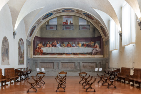“The Last Supper”, by Andrea del Sarto, fresco (525x871 cm), datable to 1511-1527. The work is