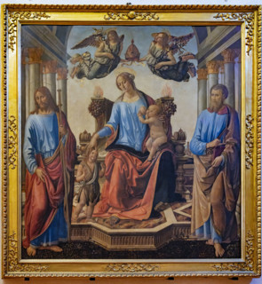 “Madonna in trono con Bambino e S. Giovannino, tra San Giacomo e San Pietro”, di Cosimo Rosselli,