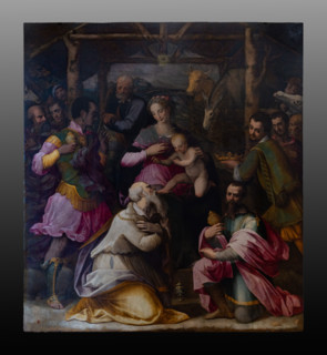 “Adorazione dei Magi”, di Francesco Brina, dipinto a olio dalla Chiesa di Santa Maria al Prato