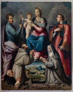 “Madonna in Gloria fra i SS Jacopo e Lorenzo, Francesco e Chiara con il committente Leonardo