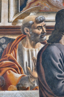 “L’Ultima Cena”, affresco (453 × 975 cm)  di Andrea del Castagno, 1447 circa, conservato sulla