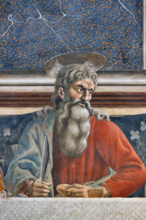 “The Last Supper”, fresco (453 × 975 cm) by Andrea del Castagno, about 1447, preserved on the