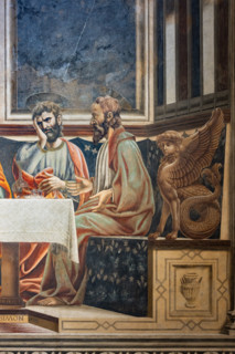 “The Last Supper”, fresco (453 × 975 cm) by Andrea del Castagno, about 1447, preserved on the