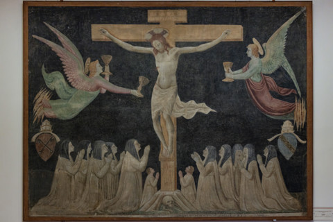 “Crocifissione”, di Paolo di Stefano Badaloni, conosciuto come Paolo Schiavo, 1447-9, affresco
