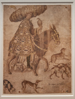 “Cavaliere estense come falconiere”, di Antonio di Puccio, detto il Pisanello, penna e
