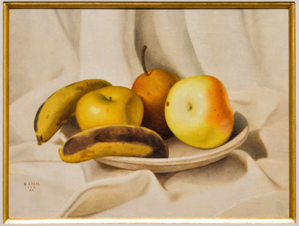 “Natura morta” di Oscar Eredi (FE 1901 - 1953).
Olio su tavola, cm. 30 x 40.
Collezione Assicoop