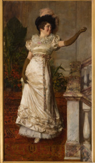 “ La grande entrata” di Giovanni Muzzioli, (1854 - 1894).
Olio su tela, cm. 87 x 49.
Collezione