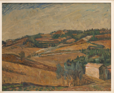 Collezione Assicoop Unipol, inv. n° 853: 
Mauro Reggiani (1879-1942); “Paesaggio” 
(olio su tela,