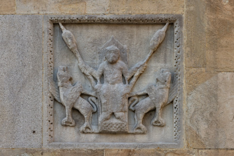 Fidenza, duomo (cattedrale di San Donnino), torre di destra (Torre del Trabucco), fronte ovest: