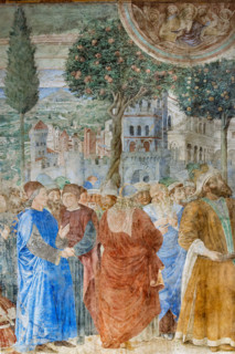 Pisa, Monumental Cemetery: 
 “Construction of the Tower of Babel”, frescoes by Benozzo Gozzoli,