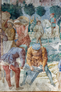 Pisa, Monumental Cemetery: 
 “Construction of the Tower of Babel”, frescoes by Benozzo Gozzoli,