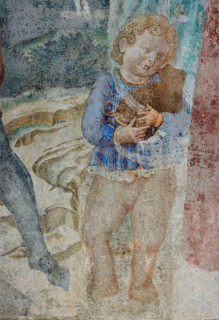 Pisa, Monumental Cemetery: 
 “Construction of the Tower of Babel”, frescoes by Benozzo Gozzoli,