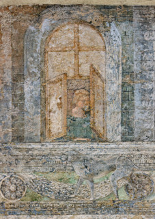 Pisa, Monumental Cemetery: 
 "Joseph at the Court of Pharaoh”, frescoes by Benozzo Gozzoli, 1477