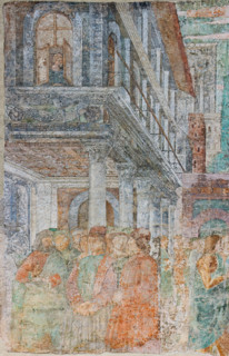Pisa, Monumental Cemetery: 
 "Joseph at the Court of Pharaoh”, frescoes by Benozzo Gozzoli, 1477