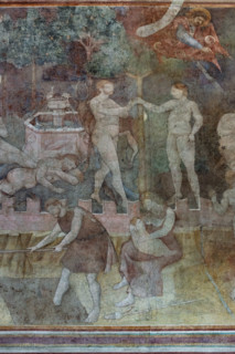 Pisa, Monumental Cemetery: 
above: “Stories of Adam and Eve”, frescoes by Piero di Puccio -
