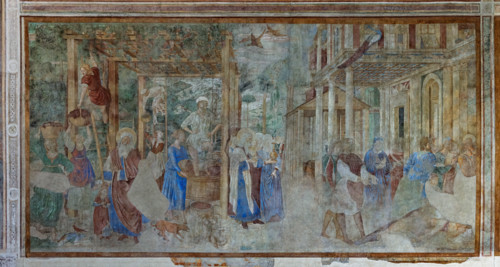 Pisa, Monumental Cemetery: 
 “Grape Harvest and Drunkenness of Noah”, frescoes by Benozzo