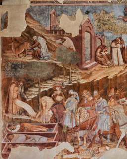 Pisa, Monumental Cemetery: "Triumph of Death," detail of the frescoes by Buonamico Buffalmacco,