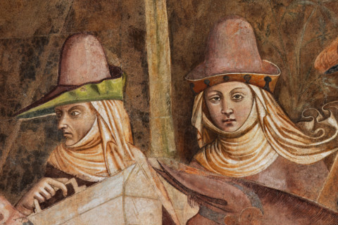 Pisa, Monumental Cemetery: "Triumph of Death," detail of the frescoes by Buonamico Buffalmacco,