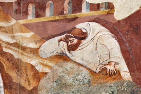 Pisa, Camposanto monumentale: ”Trionfo della Morte”, particolare degli affreschi di Buonamico