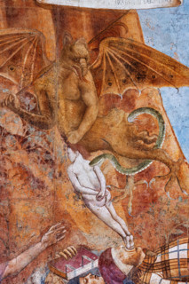 Pisa, Monumental Cemetery: "Triumph of Death," detail of the frescoes by Buonamico Buffalmacco,