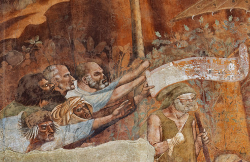 Pisa, Monumental Cemetery: "Triumph of Death," detail of the frescoes by Buonamico Buffalmacco,