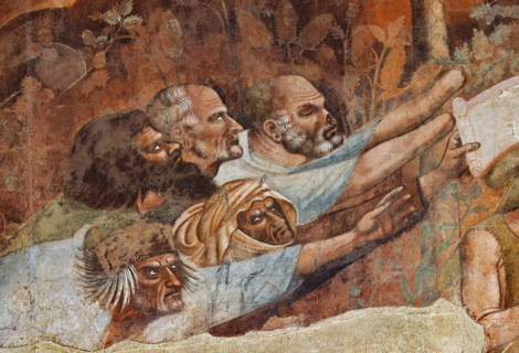 Pisa, Monumental Cemetery: "Triumph of Death," detail of the frescoes by Buonamico Buffalmacco,