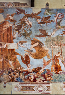 Pisa, Monumental Cemetery: "Triumph of Death," detail of the frescoes by Buonamico Buffalmacco,