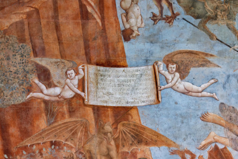 Pisa, Monumental Cemetery: "Triumph of Death," detail of the frescoes by Buonamico Buffalmacco,