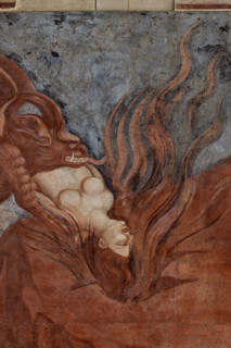 Pisa, Monumental Cemetery: "Triumph of Death," detail of the frescoes by Buonamico Buffalmacco,