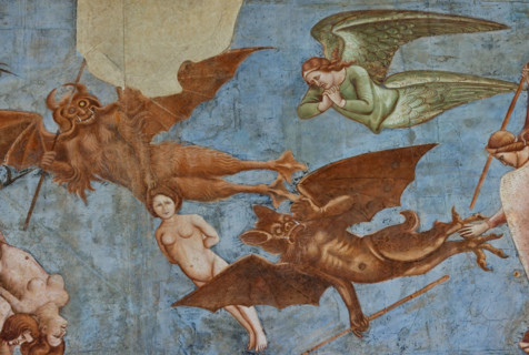 Pisa, Monumental Cemetery: "Triumph of Death," detail of the frescoes by Buonamico Buffalmacco,