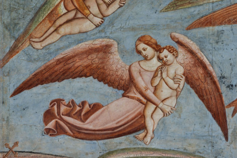 Pisa, Monumental Cemetery: "Triumph of Death," detail of the frescoes by Buonamico Buffalmacco,