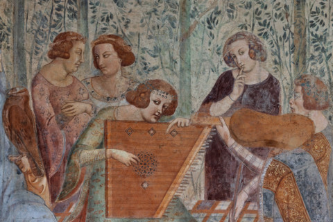 Pisa, Monumental Cemetery: "Triumph of Death," detail of the frescoes by Buonamico Buffalmacco,