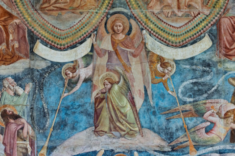 Pisa, Camposanto monumentale:
“Giudizio Universale”.  Affreschi di Buonamico Buffalmacco,