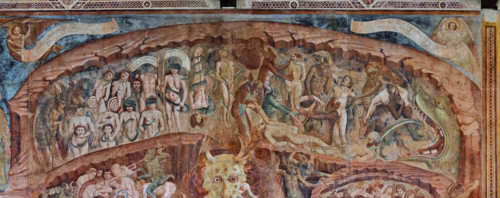 Pisa, Monumental Cemetery: “Hell”. Frescoes by Buonamico Buffalmacco, 1336/1341.
On the left,