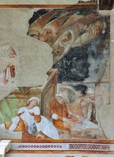 Pisa, Camposanto monumentale, parete est:
frammento  della “Resurrezione”. Affreschi di Buonamico