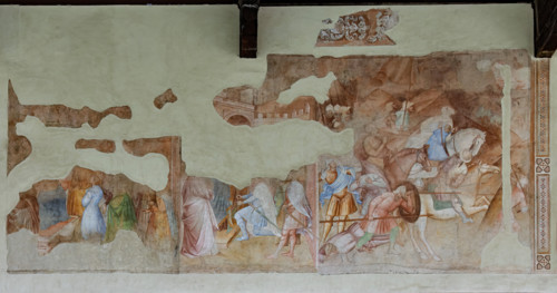 Pisa, Camposanto monumentale:
“Sant'Efisio davanti a Diocleziano”, affresco di Spinello Aretino,